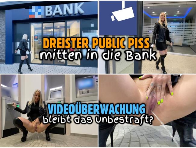 Dreister PUBLIC PISS in die Bank | Bleibt das unbestraft?