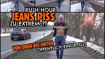 EXTREM PUBLIC JEANS PISS | Öffentlich an der Hauptstraße eingepisst