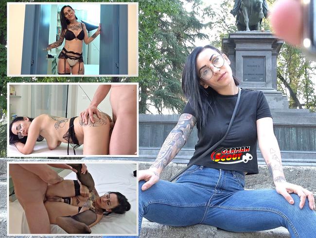 GERMAN SCOUT – Tattoo Teen Natascha Anal gefickt bei Straßen Casting