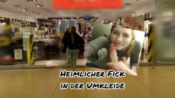 Heimlicher Fick in der Umkleide mit fettem Cumshot!