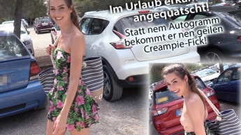 Im Urlaub erkannt und angequatscht! Statt Autogramm bekommt er nen geilen Creampiefick!