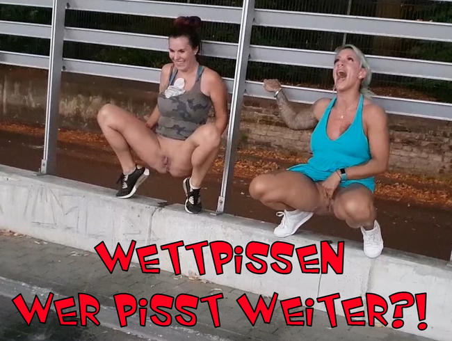 Wettpissen mit FitXXXSandy!  Wer pisst weiter?!