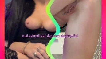 mal schnell vor der cam abgespritzt