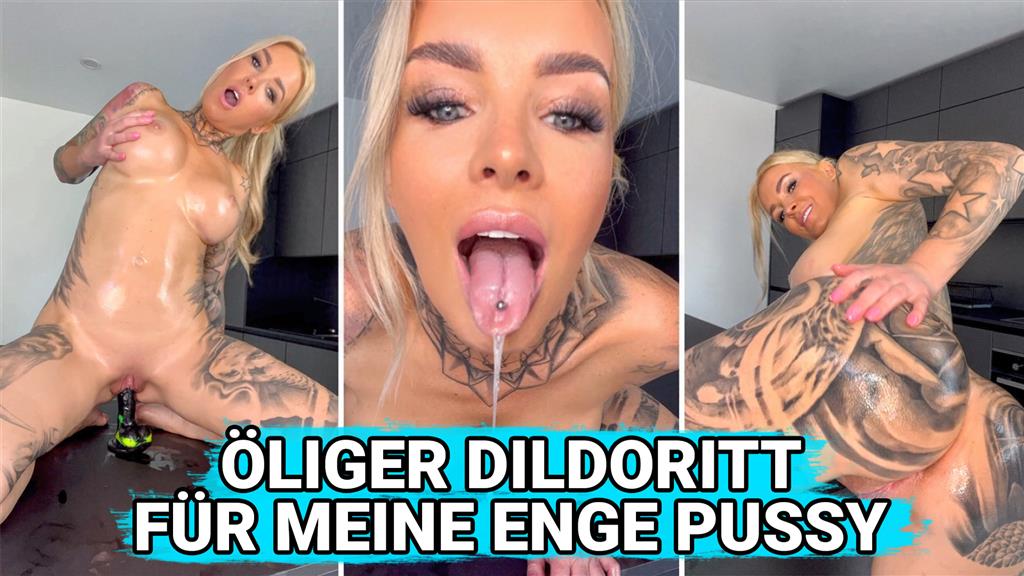 Öliger Dildoritt für meine enge Pussy