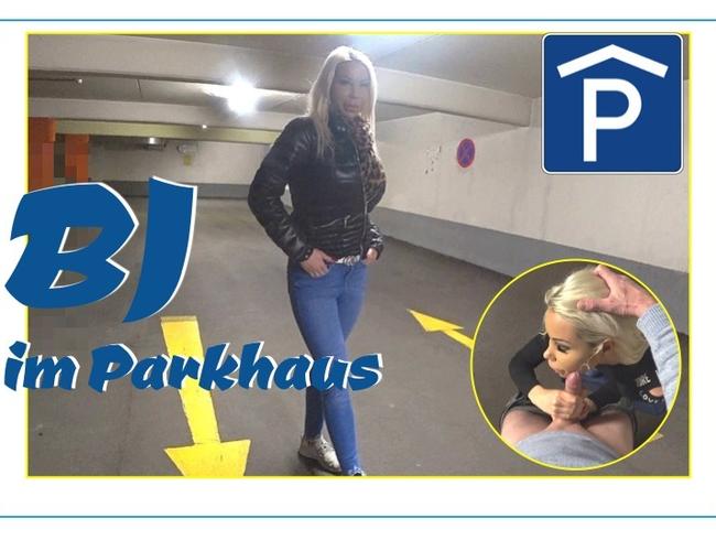 Blowjob im Parkhaus mit Spermawalk