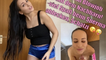 Cuckold Blowjob mit dem Nachbarn! ;) – Guten Appetit mein Schatzi!