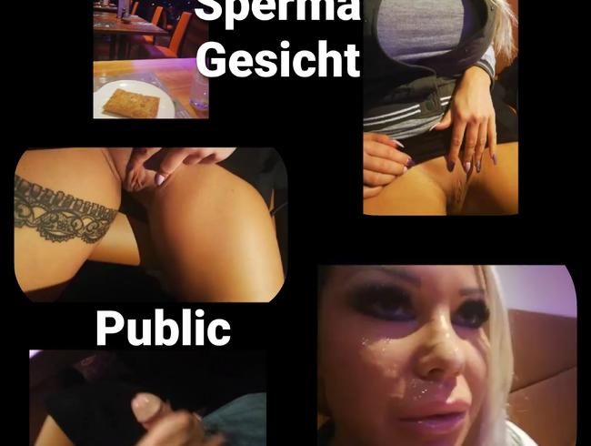 Im Restaurant extrem Puplic gewixt geblasen und mit Spermaladung im Gesicht köstlich gegessen !!