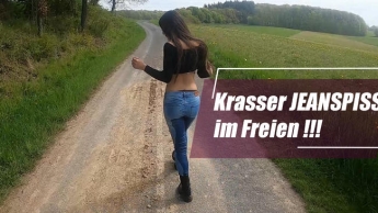 Krasser JEANSPISS im Freien