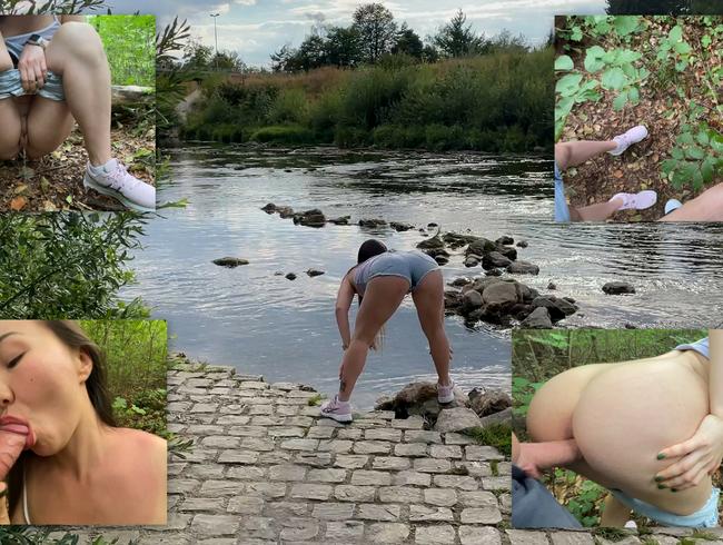 Blasen – Ficken – Sperma – Pissen! Fremder zerfickt mich im Wald