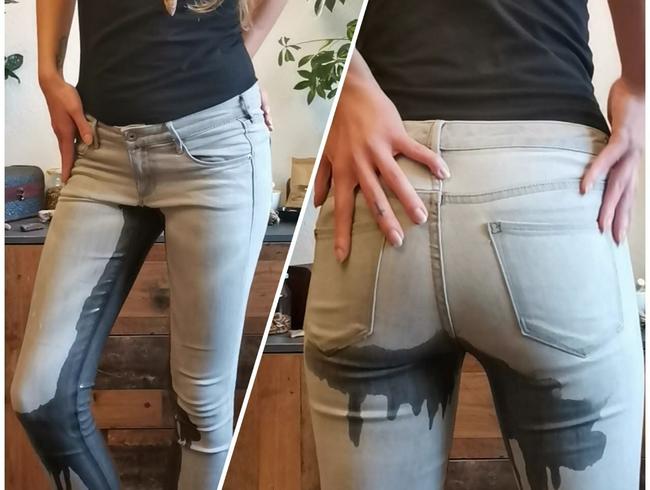 Eingepisst in Jeans