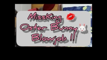 Blowjob im Oster-Bunny Outfit