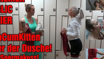 EXTREMER PUBLIC DREIER mit LaraCumKitten unter der Dusche! inkl. Spermakuss