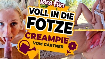 Voll in die FOTZE – CREAMPIE vom Gärtner