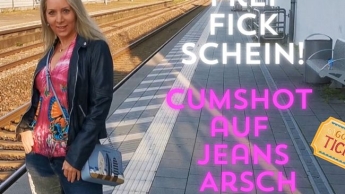 Frei Fick Schein! Cumshot auf Jeans Arsch! Geiler Ficker aufgegabelt