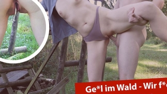 Geiler Quickie im Wald – Gib mir deine AO Sperma Ladung in meine Pussy