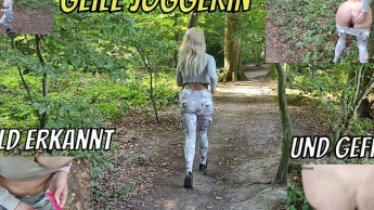 PUBLIC! Joggerin im Wald erkannt und gefickt!