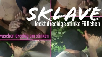 SKLAVE leckt dreckige stinke Füßchen | dreckig unterwaschen stinke Füße