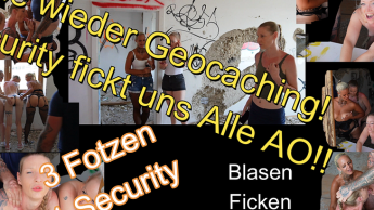 Vom Security erwischt! Er hat uns alle AO durchgenommen bis zum Orgasmus!