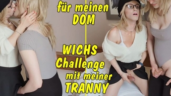 Geile Show für meinen Dom! Wichs Challange mit meiner Tranny Freundin!