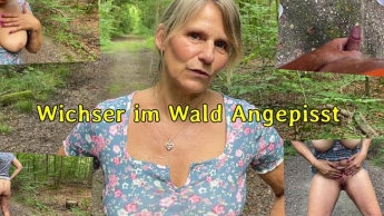 Wichser im Wald Angepisst