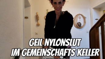 Geile Nylonslut im Gemeinschafts-Keller gefickt