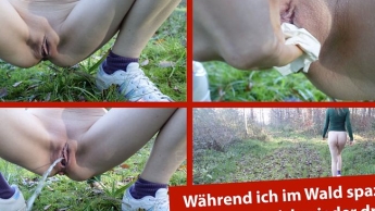 Dreistes Hockenpissen im Wald mit geilen Pissstrahl