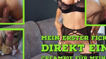 Mein erster Fick! Direkt ein Creampie fu?r meine kleine enge Fotze! Direkt Schwanger?