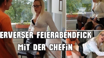 Perverser FEIERABENDFICK mit der CHEFIN! Jetzt darf der Azubi (19) zeigen was er Gelernt hat!