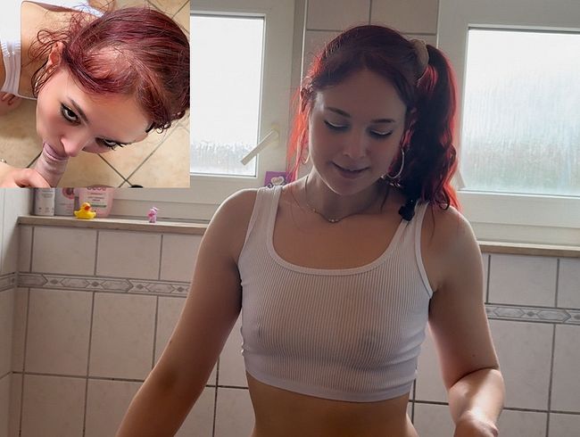 Mitbewohner erwischt mich unter der Dusche! Darf er mich voll spritzen?